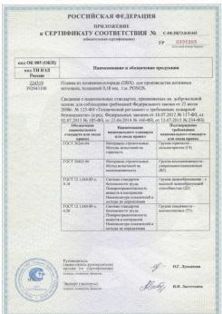 25.06.2015 Сосновый Бор - Pongs. Приложение к сертификату соответствия